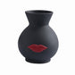 Vase Créatif Blanc ou Noir Lèvres Rouges