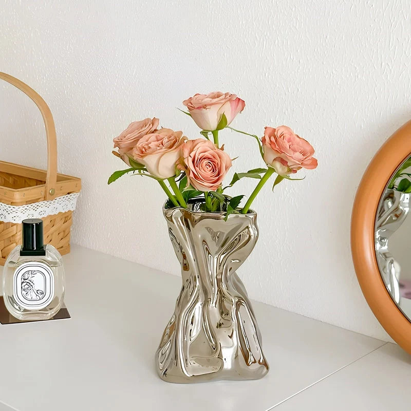 Vase Créatif Froissé Design Original