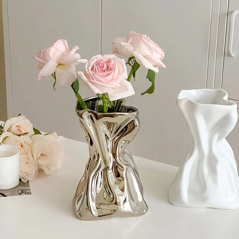Vase Créatif Froissé Design Original