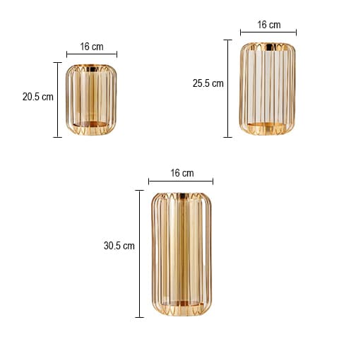 Vase Transparent Lanterne Dorée