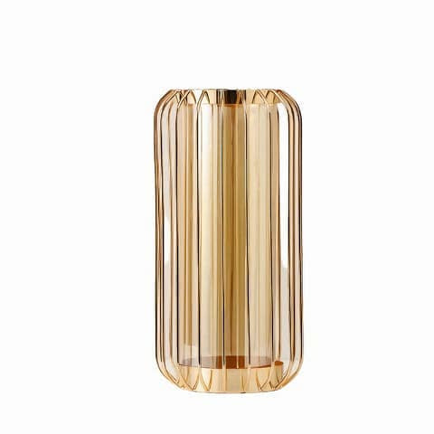 Vase Transparent Lanterne Dorée