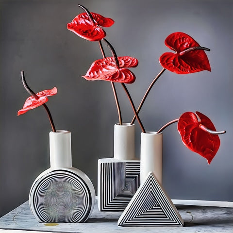 Vase Créatif Ligne Géométrique Effet Hypnotique