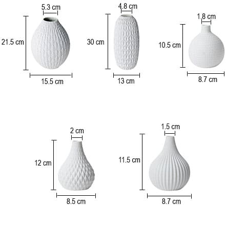 Vase Créatif Moderne à Motifs Blancs