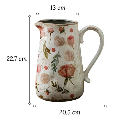 Vase Cruche Rétro Motifs Citron ou Rose