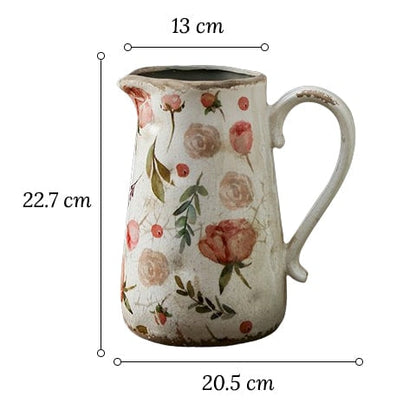 Vase Cruche Rétro Motifs Citron ou Rose