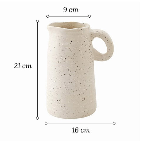 Vase Cruche Vintage Blanc Moucheté