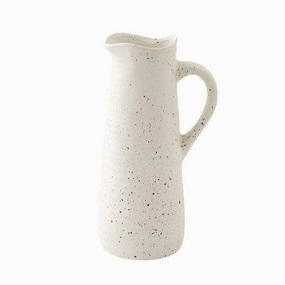 Vase Cruche Vintage Blanc Moucheté