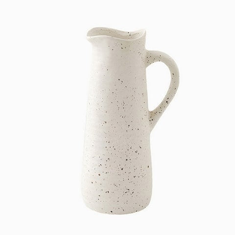 Vase Cruche Vintage Blanc Moucheté