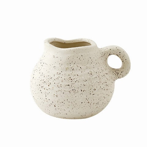 Vase Cruche Vintage Blanc Moucheté