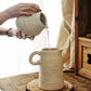 Vase Cruche Vintage Blanc Moucheté