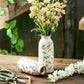Vase Cylindrique Rétro Motif Floral Rouge