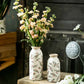 Vase Cylindrique Rétro Motif Floral Rouge