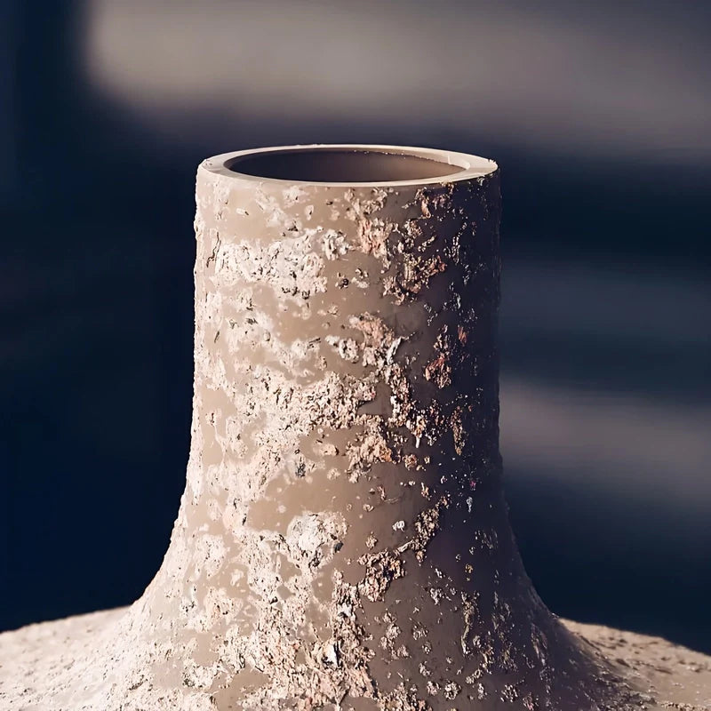 Vase Cylindrique Texturé Style Vintage
