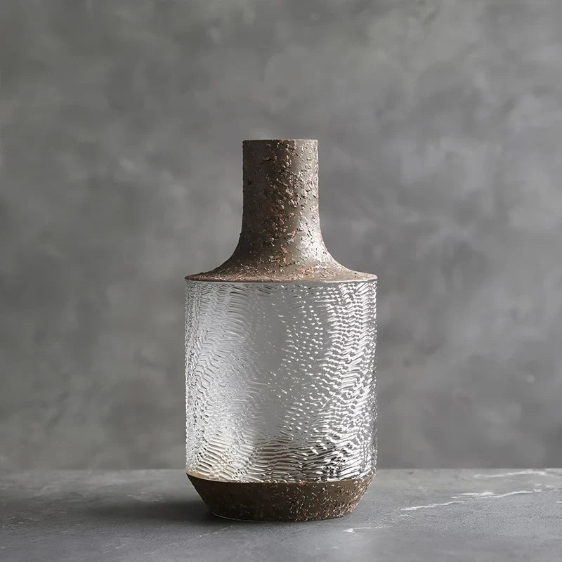 Vase Cylindrique Texturé Style Vintage