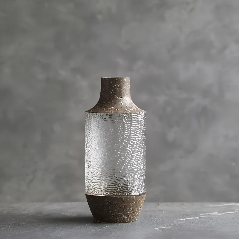 Vase Cylindrique Texturé Style Vintage
