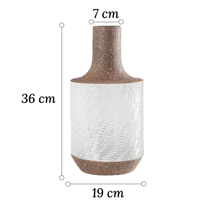 Vase Cylindrique Texturé Style Vintage