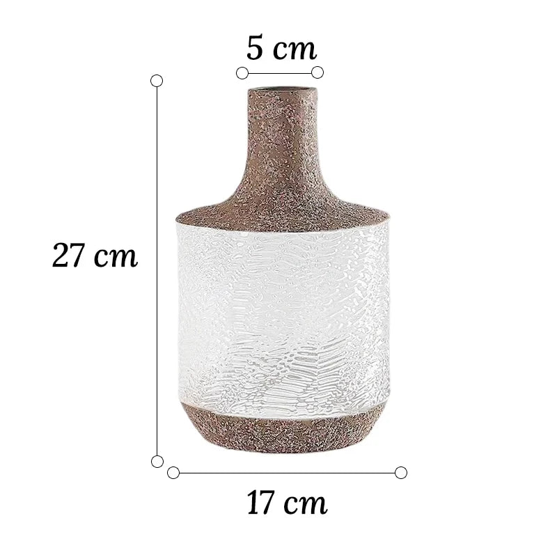 Vase Cylindrique Texturé Style Vintage