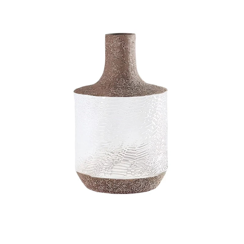 Vase Cylindrique Texturé Style Vintage