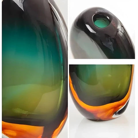 Vase de Luxe en Verre Soufflé Bicolore