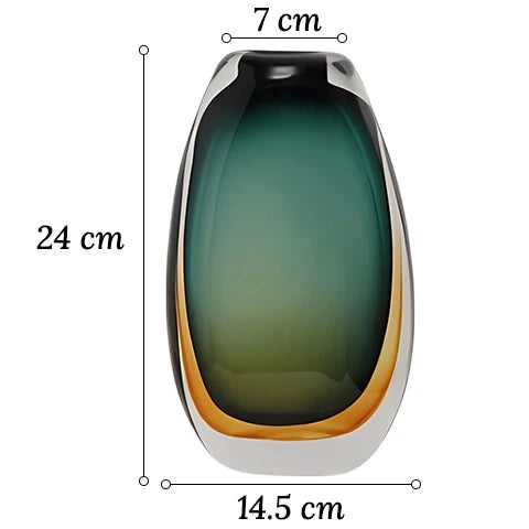 Vase de Luxe en Verre Soufflé Bicolore