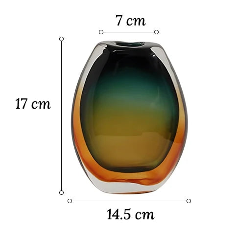 Vase de Luxe en Verre Soufflé Bicolore