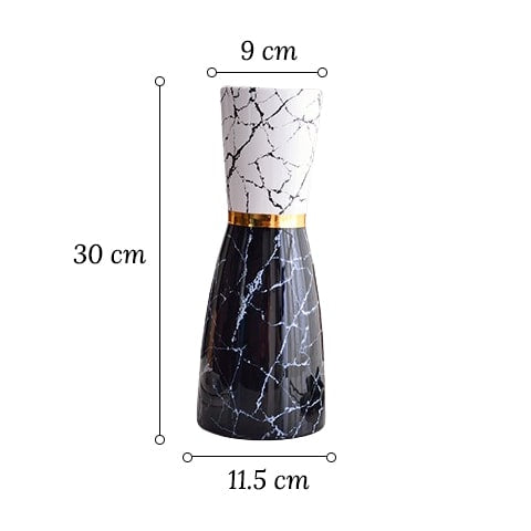 Vase de Luxe Moderne Marbré Cercle Doré