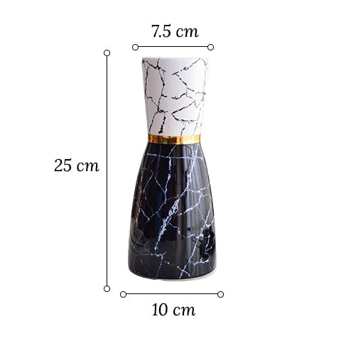Vase de Luxe Moderne Marbré Cercle Doré