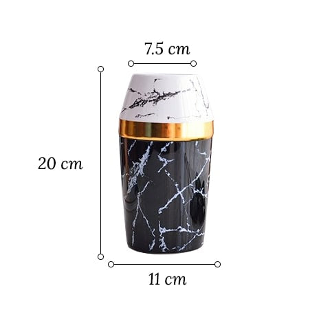 Vase de Luxe Moderne Marbré Cercle Doré