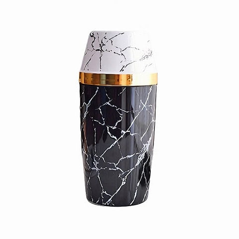 Vase de Luxe Moderne Marbré Cercle Doré