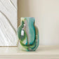 Vase Décoratif Effet Marbré Vert et Bleu