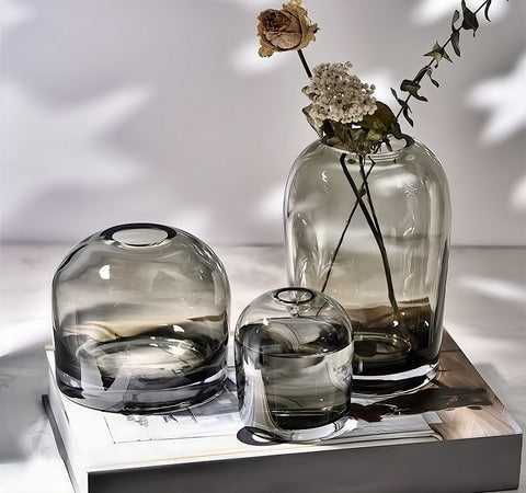 Vase Décoratif Gris ou Blanc Transparent