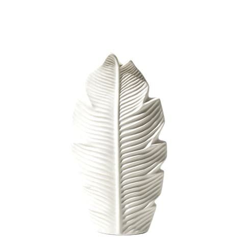 Vase Design Feuille d’Érable Blanc