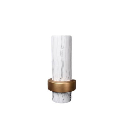 Vase Design Motifs Marbrés Cerclage Cuivré