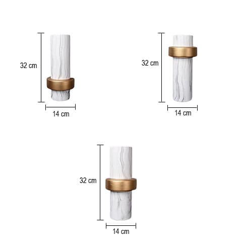 Vase Design Motifs Marbrés Cerclage Cuivré