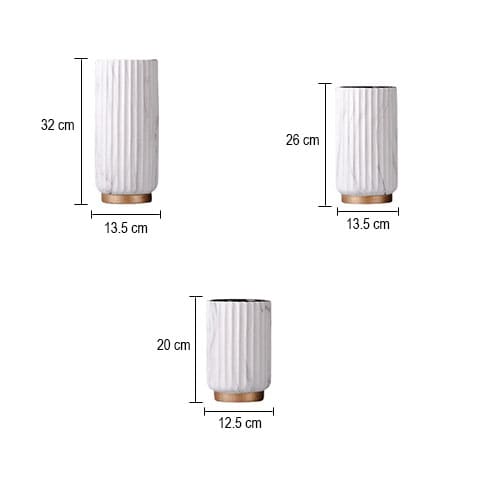 Vase Design Rayé Motif Marbre