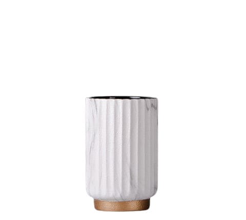 Vase Design Rayé Motif Marbre