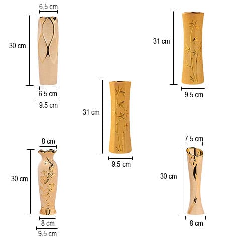 Vase Doré Ornements Floraux Forme Variée