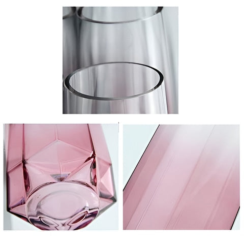 Vase Élégant Octogonal Coloré Translucide