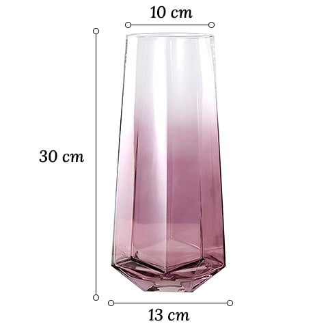 Vase Élégant Octogonal Coloré Translucide
