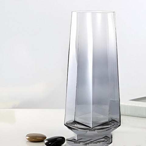 Vase Élégant Octogonal Coloré Translucide