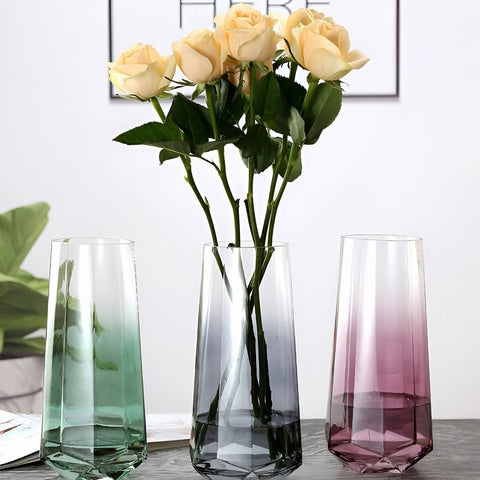 Vase Élégant Octogonal Coloré Translucide