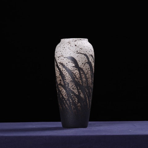 Vase en Céramique Artisanal Motif Herbes Folles