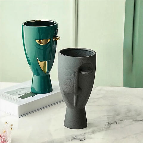 Vase en Forme de Visage Style Nordique