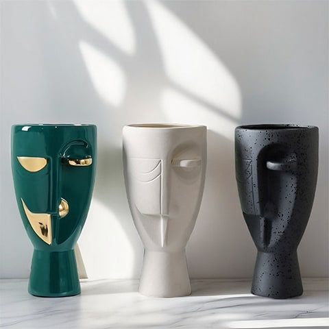 Vase en Forme de Visage Style Nordique