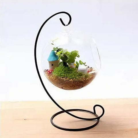 Vase en Verre Boule Suspendue sur Pied