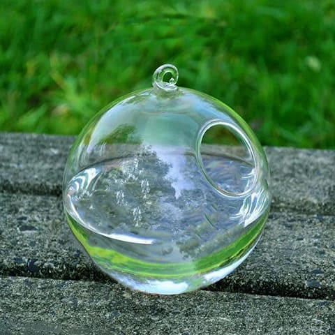 Vase en Verre Boule Suspendue sur Pied
