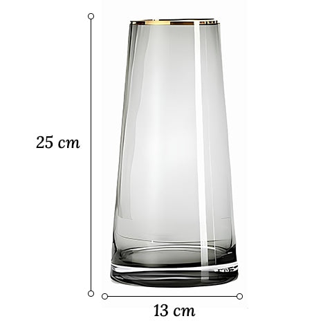 Vase en Verre Décoratif Liseré Doré