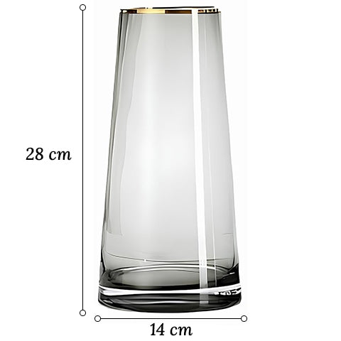 Vase en Verre Décoratif Liseré Doré