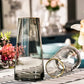 Vase en Verre Décoratif Liseré Doré