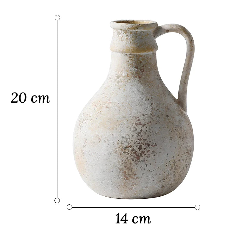 Vase d'Époque Forme Pichet Peint à la Main